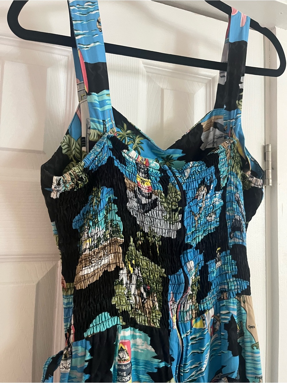 Tropical Print Mini Dress XL Made in Hawaii - Picture 5 of 9